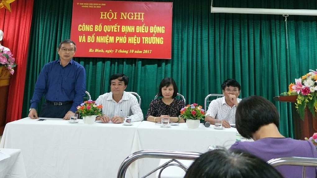 Hội nghị công bố quyết định điều động và bổ nhiệm Phó Hiệu trưởng trường THCS Ba Đình - Niềm vui nối tiếp niềm vui