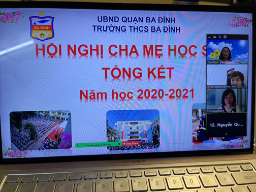 Trường THCS Ba Đình tổ chức thành công Hội nghị cha mẹ học sinh tổng kết năm học 2020 - 2021
