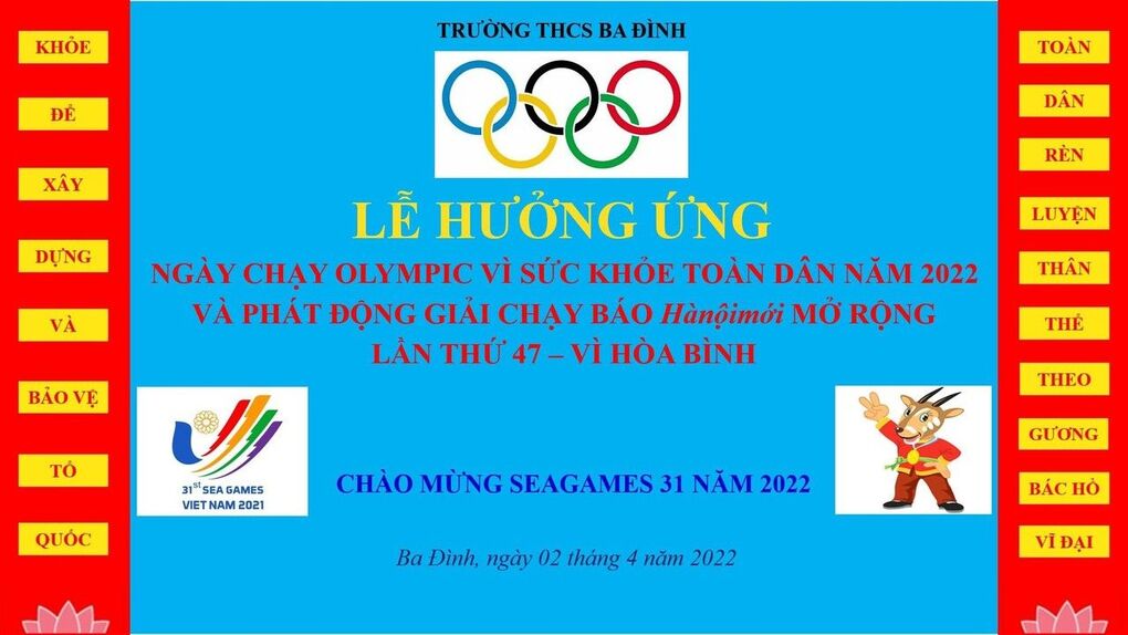 Trường THCS Ba Đình hưởng ứng “Ngày chạy Olympic vì sức khỏe toàn dân năm 2022” và phát động “Giải chạy báo Hà Nội mới mở rộng lần thứ 47 - Vì hòa bình năm 2022”