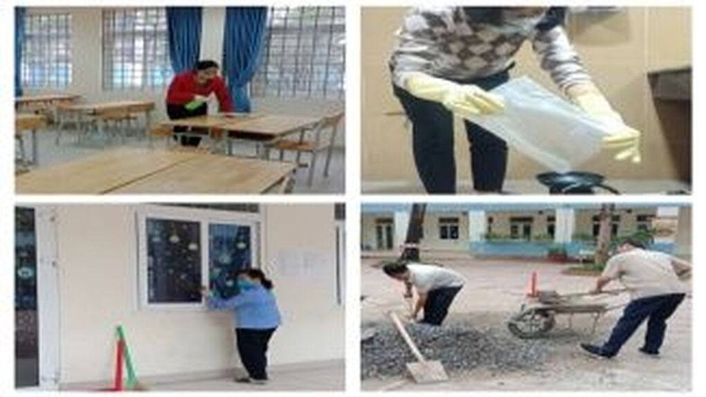 Những con người thầm lặng giữ ấm cho ngôi trường qua nhiều tháng ngày phòng chống dịch Covid-19 và cả khi Tết đến Xuân về!