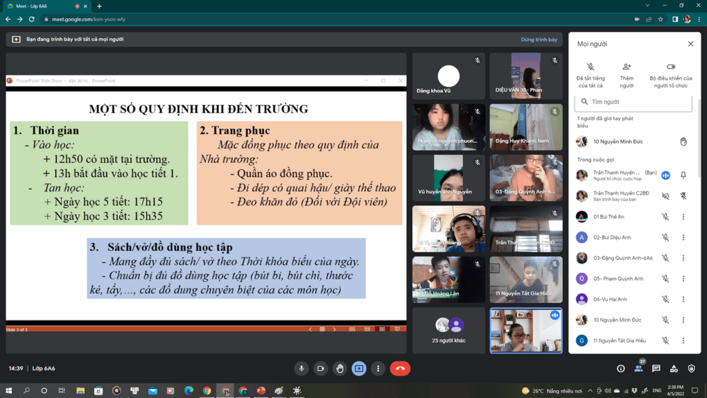 Niềm vui của học sinh 6A6 khi chuẩn bị tới trường học trực tiếp!