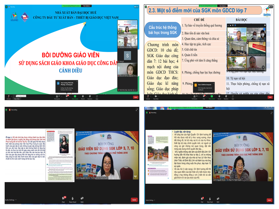 Giáo viên trường THCS Ba Đình tham gia Hội nghị trực tuyến giới thiệu sách giáo khoa Lịch sử và Địa lí 7, sách giáo khoa Giáo dục công dân 7