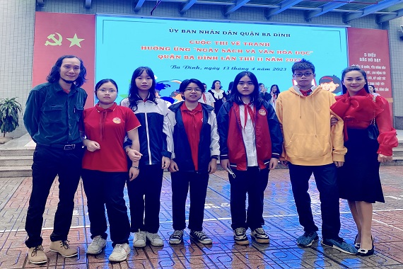 Học sinh trường THCS Ba Đình đạt 03 giải trong cuộc thi vẽ tranh thiếu nhi cấp Quận với chủ đề “Sách và cuộc sống”