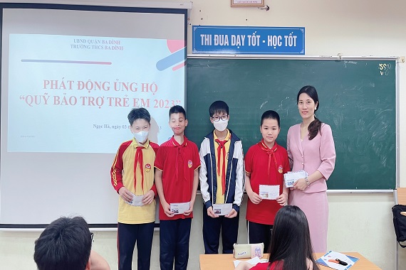 Học sinh lớp 7A3 chung tay ủng hộ “Quỹ bảo trợ trẻ em” năm 2023