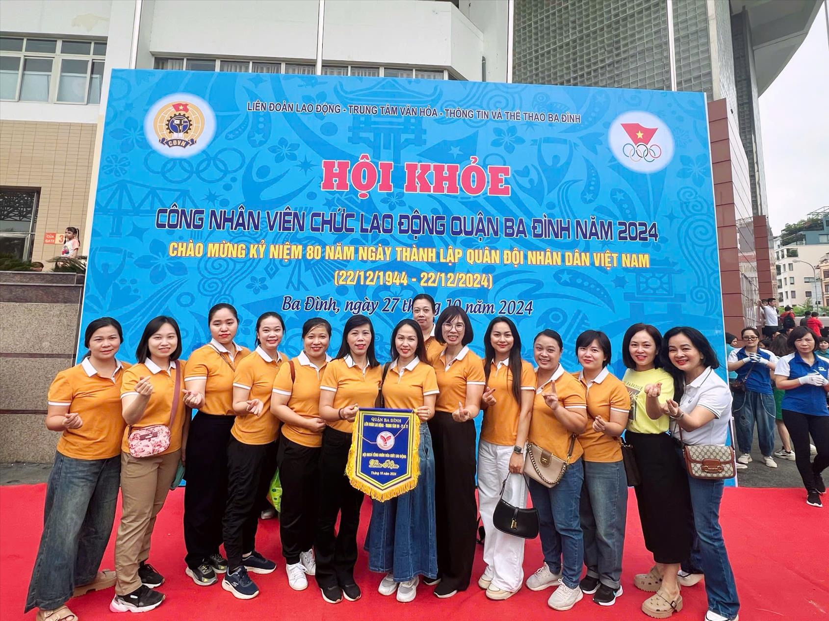 Trường THCS Ba Đình tham gia Hội khỏe Công nhân viên chức lao động quận Ba Đình năm 2024