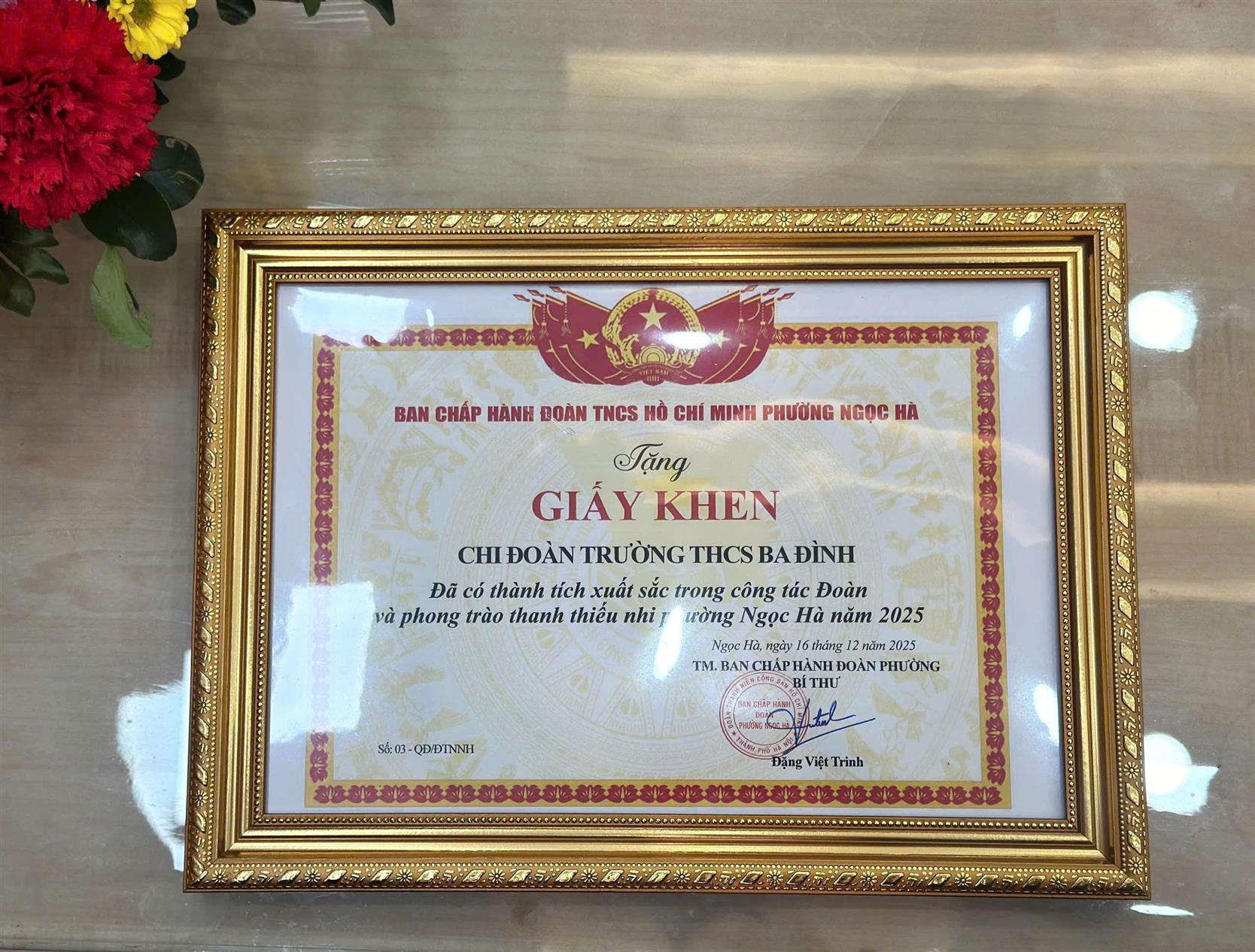 Chi đoàn trường THCS Ba Đình đạt thành tích xuất sắc trong công tác Đoàn và phong trào thanh thiếu nhi năm 2025