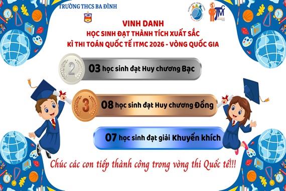 Vinh danh tài năng Toán học THCS Ba Đình tại đấu trường ITMC 2026