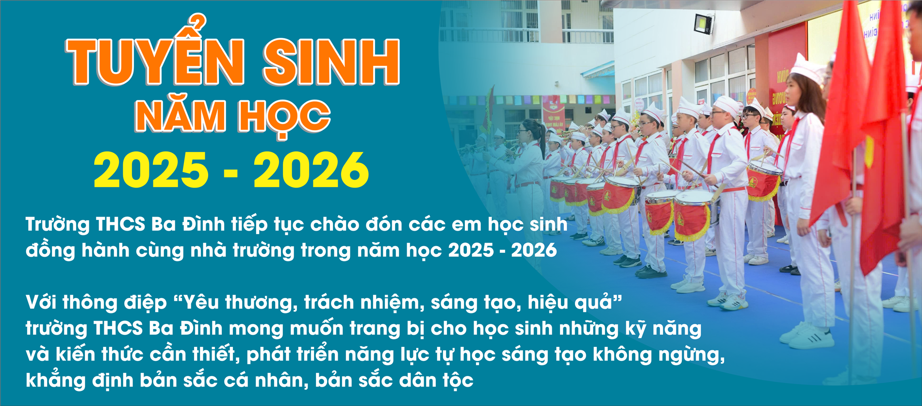 Trường Trung học cơ sở Ba Đình thông báo tuyển sinh lớp 6 năm học 2025-2026