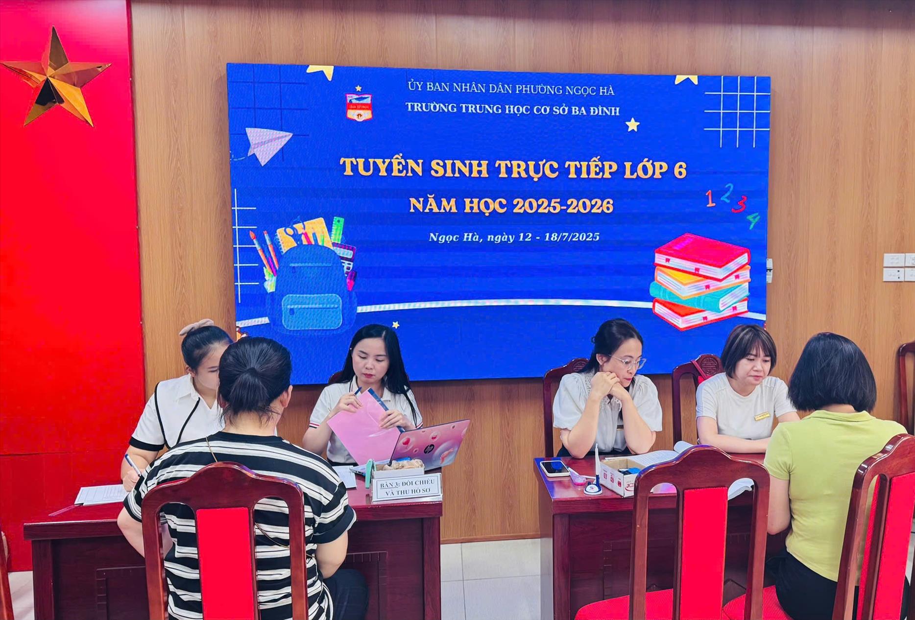 Trường THCS Ba Đình tổ chức tuyển sinh theo hình thức trực tiếp học sinh vào lớp 6 năm học 2025-2026