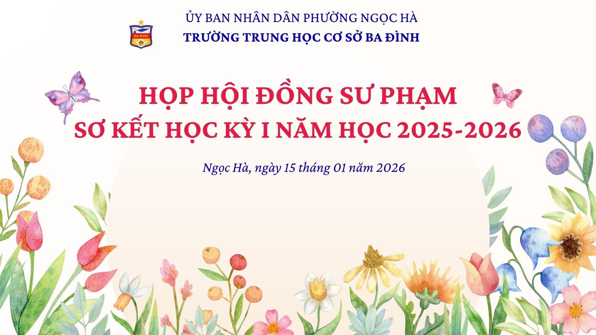 Trường THCS Ba Đình tổ chức Hội nghị Sơ kết học kì I và triển khai nhiệm vụ trọng tâm học kì II năm học 2025-2026