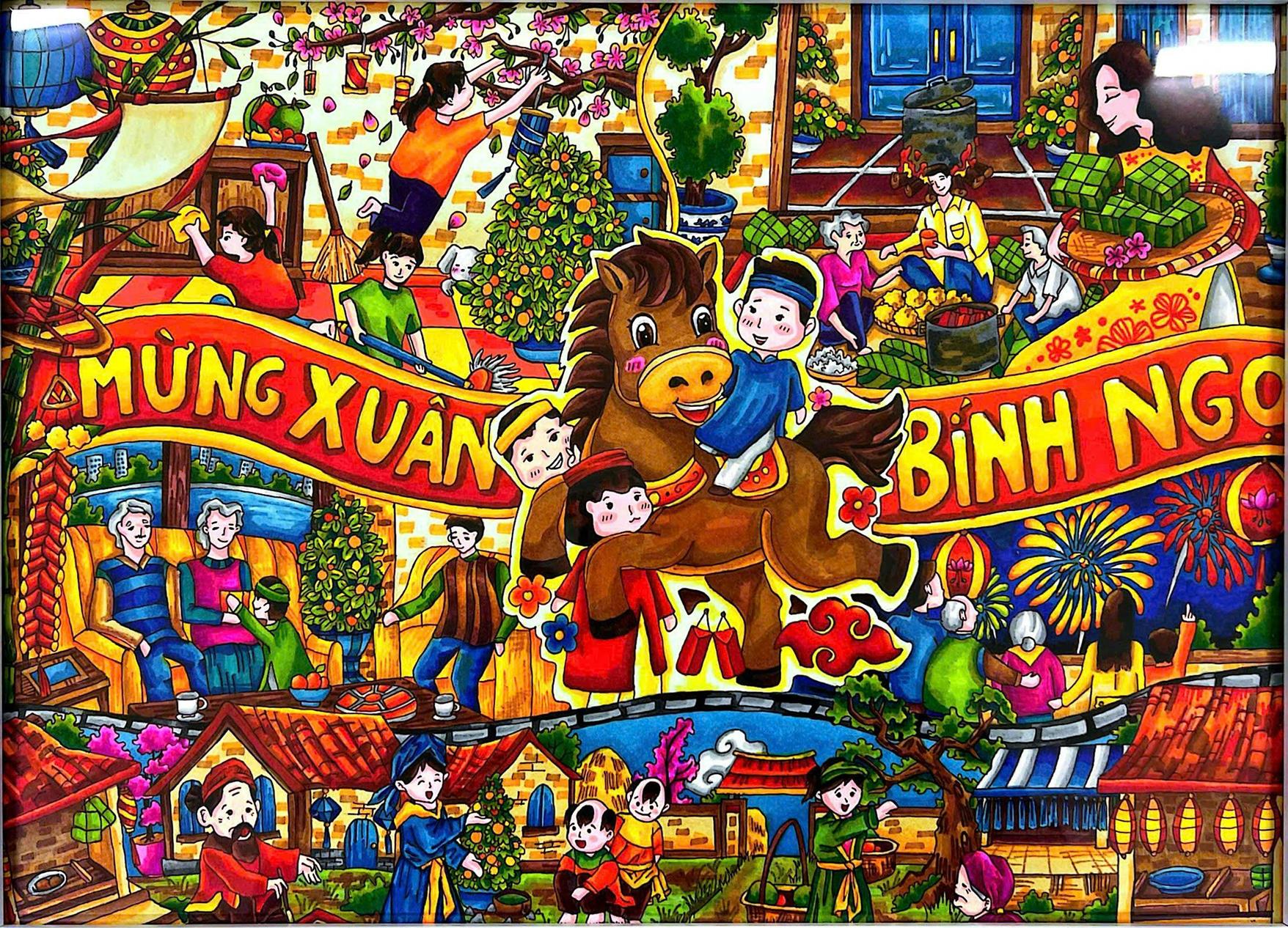 Xuân về trên trang vẽ - Sắc màu tuổi thơ chào đón Xuân Bính Ngọ 2026