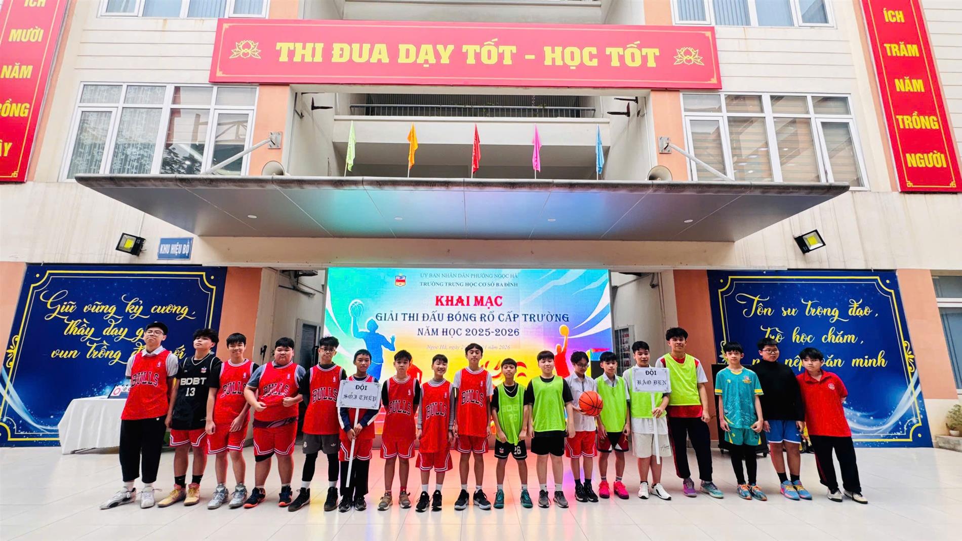 Sôi nổi Giải đấu bóng rổ chào Xuân Bính Ngọ 2026 tại Trường THCS Ba Đình