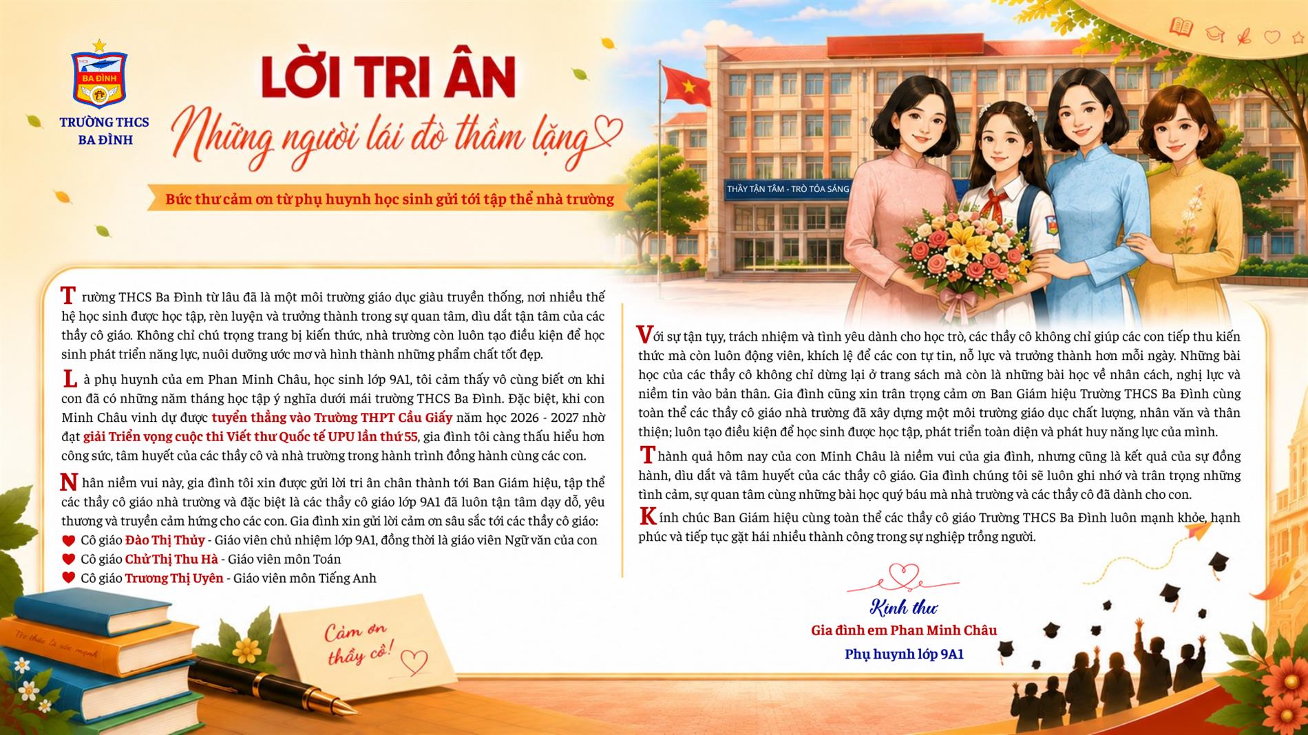 Lời tri ân - Món quà ý nghĩa dành cho những người gieo hạt