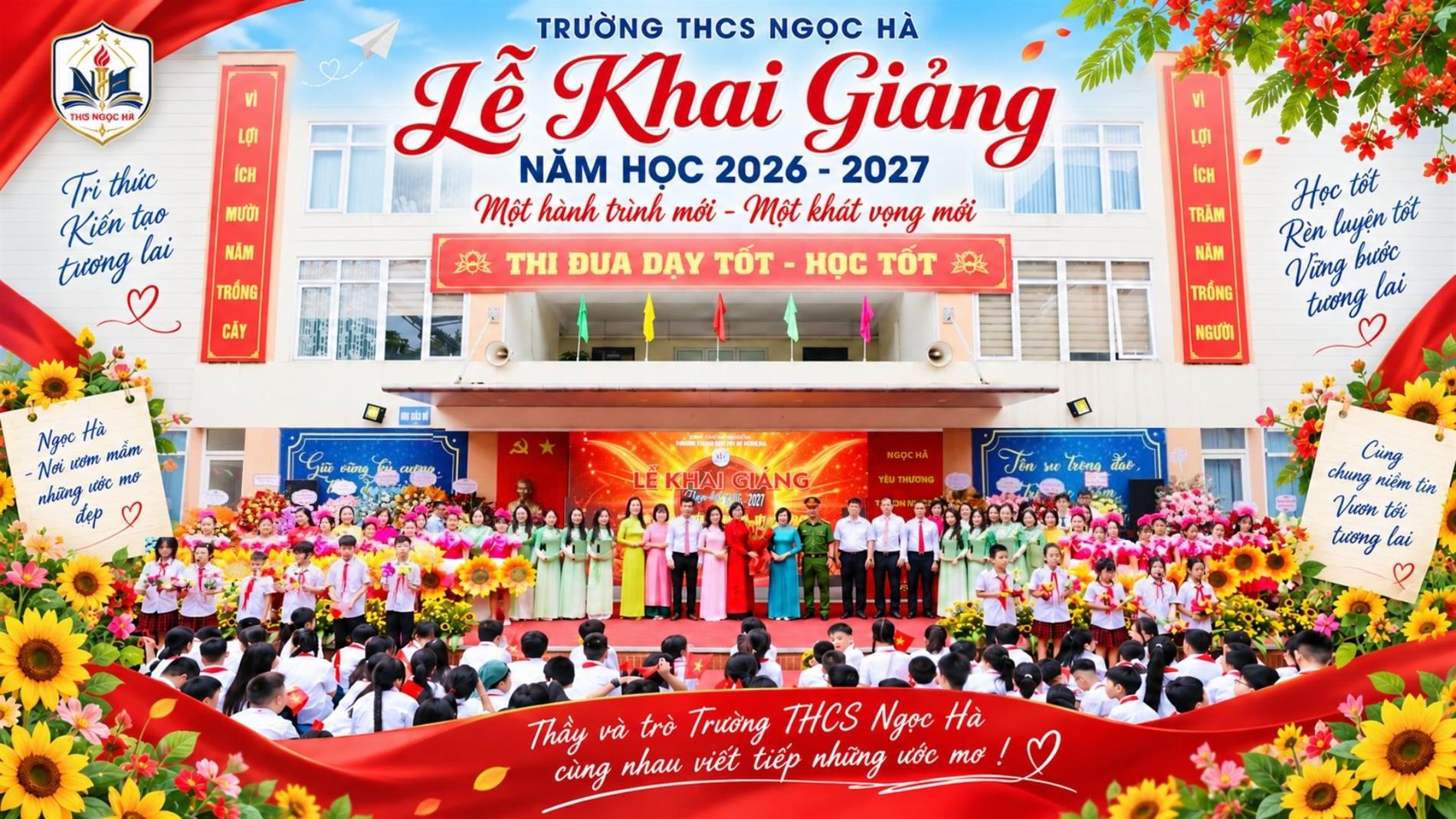 Trường THCS Ngọc Hà - Mùa khai trường đầu tiên với tinh thần “Hội tụ để mạnh hơn, kế thừa để đi xa hơn và đổi mới để kiến tạo tương lai”